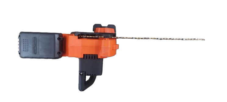 Minidrujba electrica cu lant, afisaj electronic, 12 inch cu 2 acumulatori, portocalie
