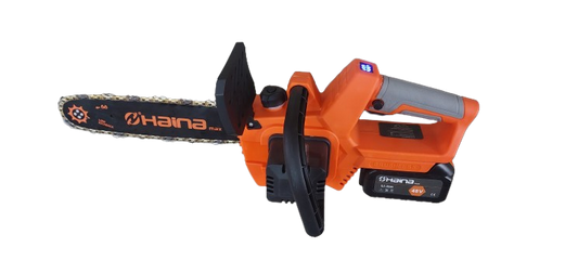 Minidrujba electrica cu lant, afisaj electronic, 12 inch cu 2 acumulatori, portocalie