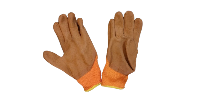 Set 12 manusi de lucru groase din spuma latex, portocaliu, marime universala
