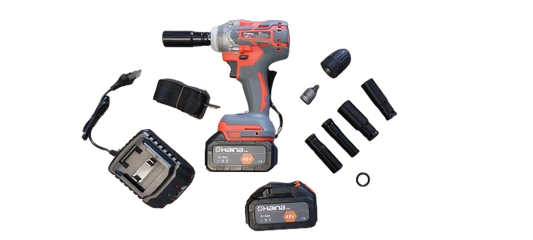 Masina de insurubat cu impact, bormasina cu 2 acumulatori, 48V, 680 NM, 4 tubulare 14,17,18,21,22 mm + mandrina