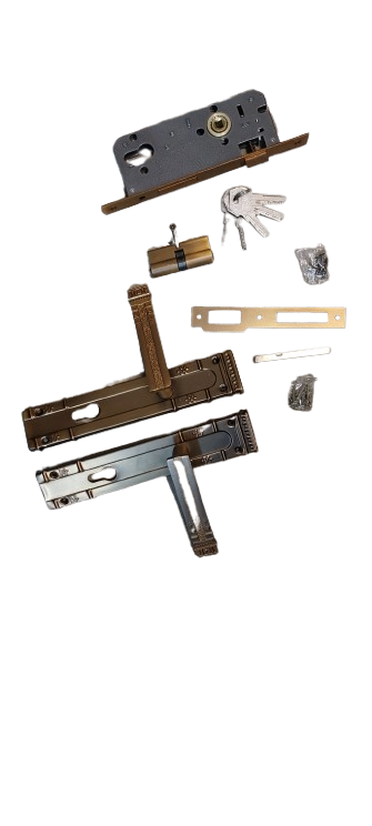 Set manere usa cu broasca si butuc cu 5 chei, Model 1