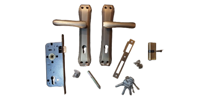 Set manere usa cu broasca si butuc cu 5 chei, Model 3