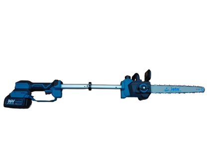 Minidrujba electrica extensibila cu lant, 12 inch cu 2 acumulatori, 25000 RPM, 1800W, albastra