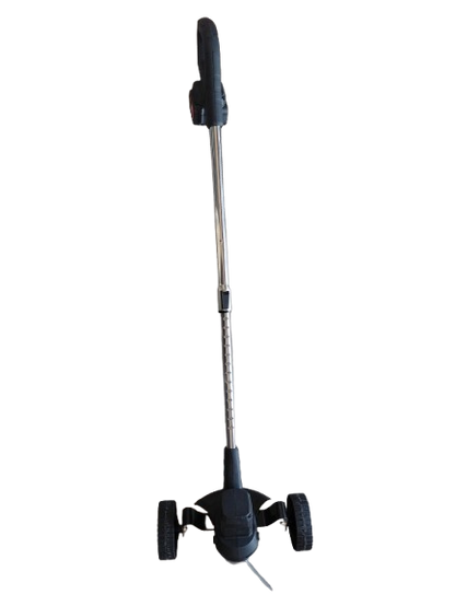 Coasa electrica cu roti, trimmer cu 2 acumulatori inclusi + disc si lame, tija extensibila, 7000 RPM
