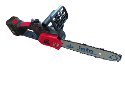 Minidrujba electrica cu lant, 12 inch cu 2 acumulatori, 20000 RPM, 1100W, rosie