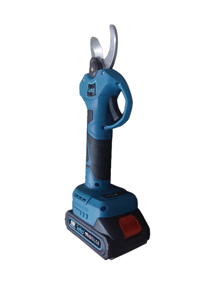 Foarfeca electrica cu 2 acumulatori pentru pomi, albastra