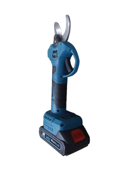 Foarfeca electrica cu 2 acumulatori pentru pomi, albastra