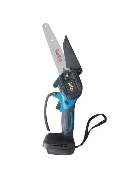 Minidrujba electrica cu lant, 6 inch cu 2 acumulatori, albastra ieto