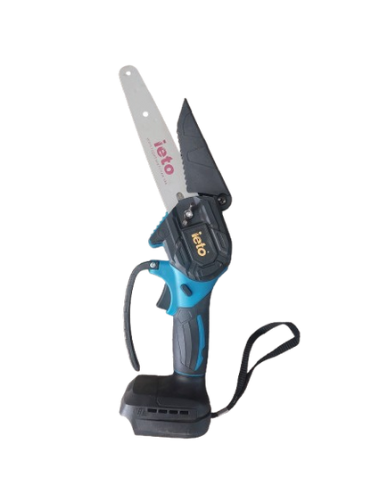 Minidrujba electrica cu lant, 6 inch cu 2 acumulatori, albastra ieto