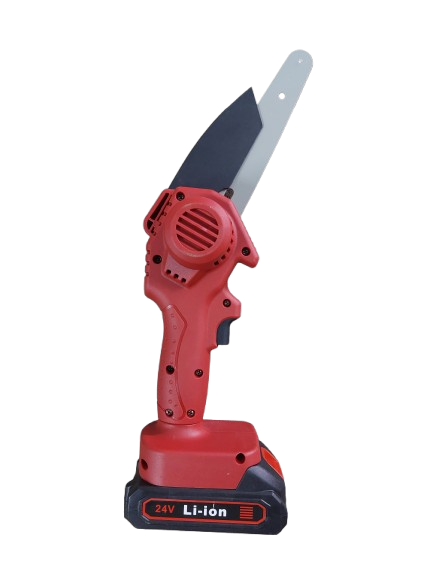 Minidrujba electrica cu lant, 6 inch cu 2 acumulatori, rosie ieto
