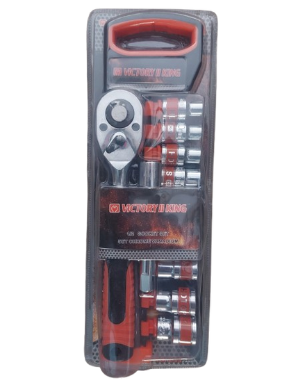 Set clicket crom vanadium 1/2 cu prelungitor si 10 chei tubulare