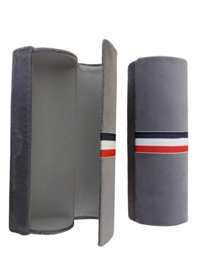 Toc ochelari, material catifelat, gri