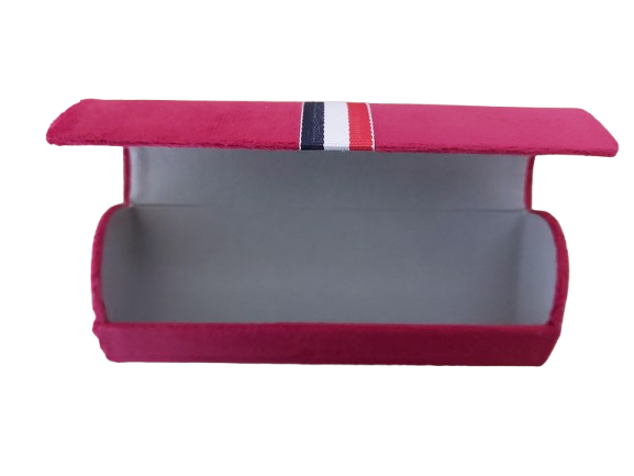 Toc ochelari, material catifelat, rosu