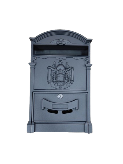 Cutie postala metalica, negru antracit, 255 x 90 x 410 mm