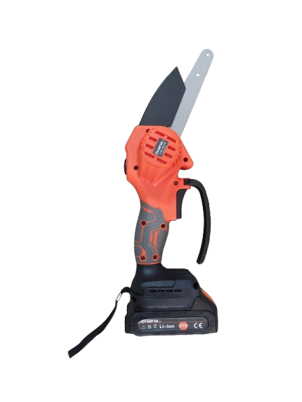Minidrujba electrica cu lant, 6 inch cu 2 acumulatori, portocalie Haina