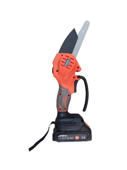 Minidrujba electrica cu lant, 6 inch cu 2 acumulatori, portocalie Haina