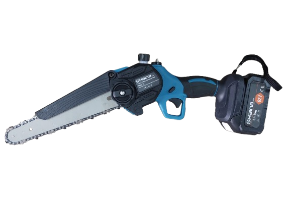 Minidrujba electrica cu lant,  8 inch cu 2 acumulatori, albastra Haina