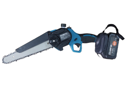 Minidrujba electrica cu lant,  8 inch cu 2 acumulatori, albastra Haina