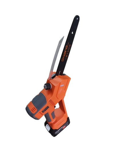 Minidrujba electrica cu lant, 8 inch cu 2 acumulatori, portocalie Haina