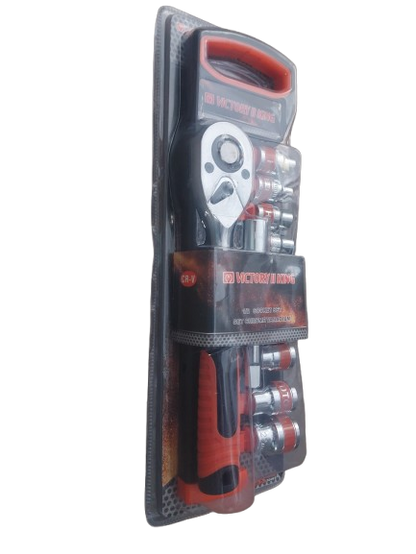 Set clicket crom vanadium 1/2 cu prelungitor si 10 chei tubulare