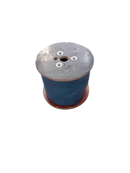 Sufa metalica plastifiata pe tambur de lemn, 100 m x 10 mm