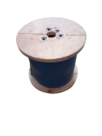 Sufa metalica plastifiata pe tambur de lemn, 100 m x 8 mm