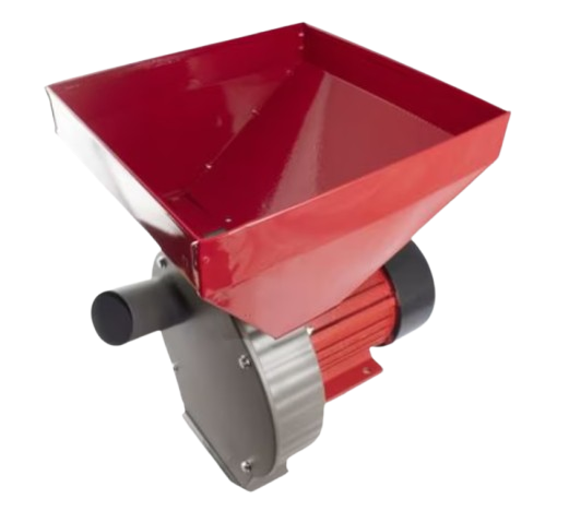Moara cereale electrica, 3.8 kw, cuva mare rosie, 3 kg / min, 3800 rpm, 5 site, Dimensiuni 350x295x515