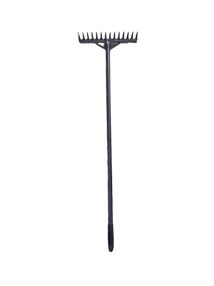 Grebla metalica cu intaritura coada, 14 dinti, gri lucios